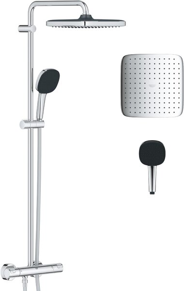 Grohe Vitalio Comfort set de duș perete cu termostat cu duș de ploaie StarLight Chrome 26696001