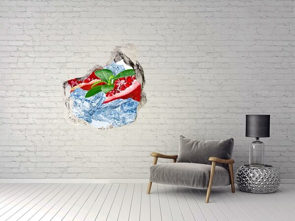 Fototapet 3D gaură în perete Oază fructată cu gheață