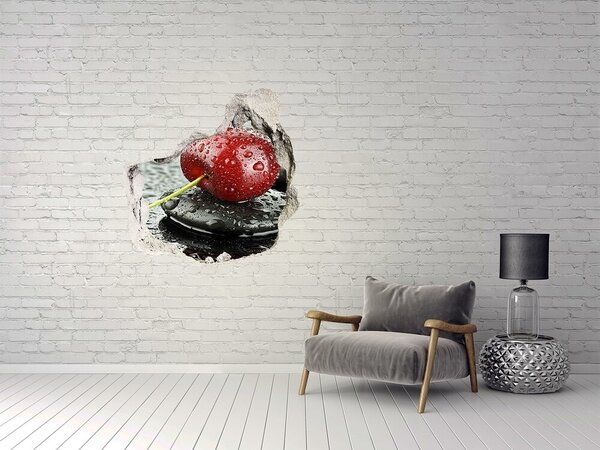 Autocolant 3D gaura cu priveliște Cireșe suculente pe sâmburi