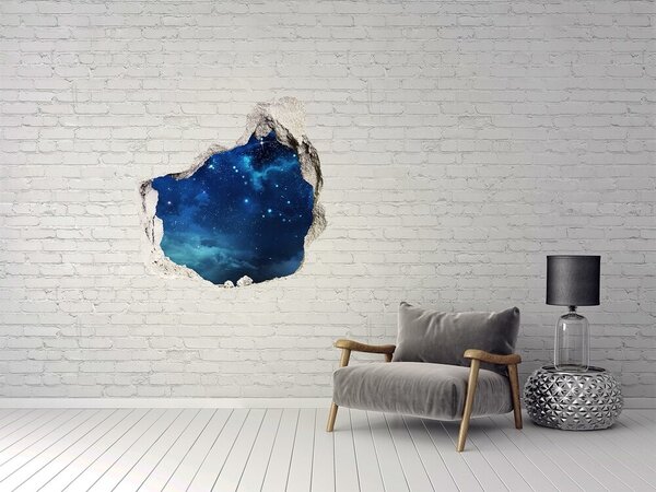 Autocolant 3D gaura cu priveliște Spațiul cosmic din spatele peretelui