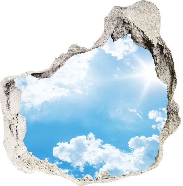 Autocolant de perete gaură 3D Nori pe cer