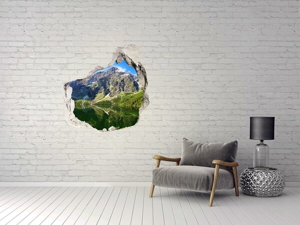Autocolant gaură 3D Peisaj montan cu un lac