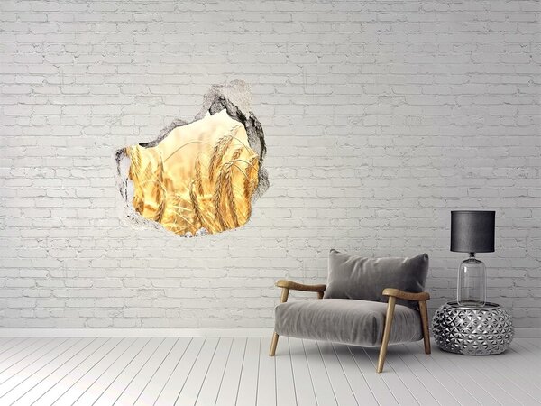 Autocolant 3D gaura cu priveliște Câmpuri de grâu aurii