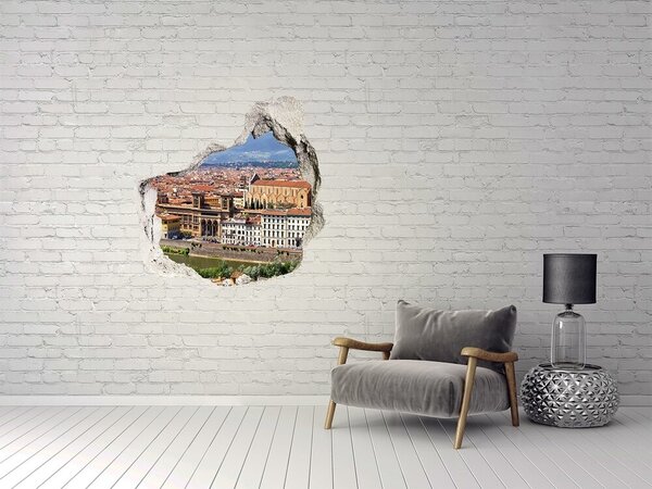 Fototapet 3D gaură în perete Vedere a Florenței