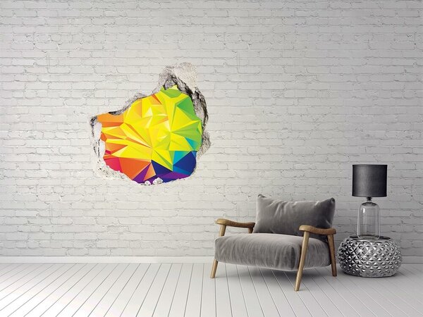 Fototapet 3D gaură în perete O explozie colorată într-o gaură de beton