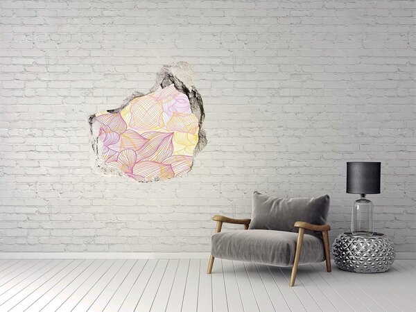 Fototapet 3D gaură în perete Gaură în model floral de perete