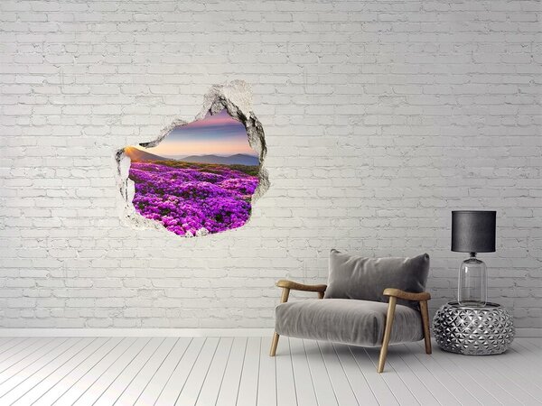 Autocolant gaură 3D Peisaj floral în munți