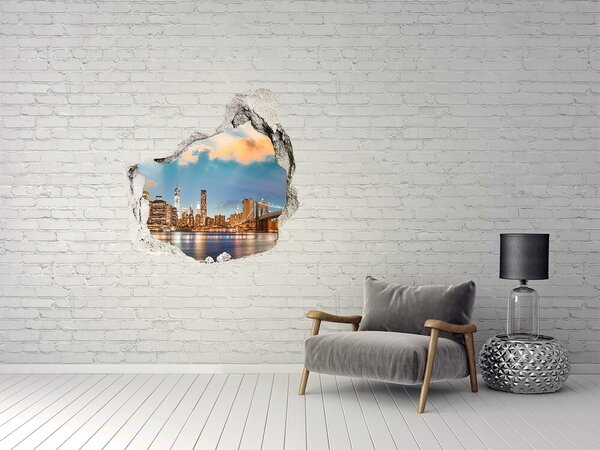 Fototapet 3D gaură în perete Vedere a orașului New York