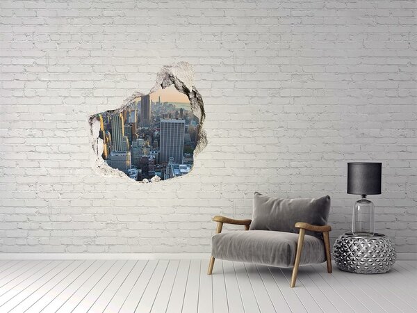 Fototapet un zid spart cu priveliște Vedere a orașului New York