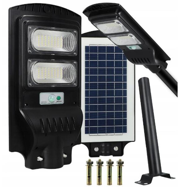 Lampă Solară Stradala LED 100W cu Senzor de Mișcare și Telecomandă – Iluminare Puternică, Autonomie Mare și Rezistență la Intemperii!