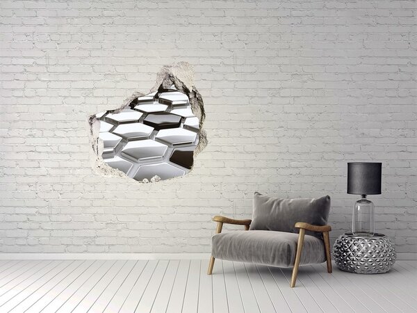 Fototapet un zid spart cu priveliște Hexagone moderne în beton
