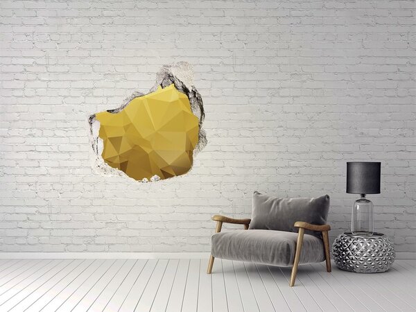 Autocolant gaură 3D Crăpătura aurie din perete