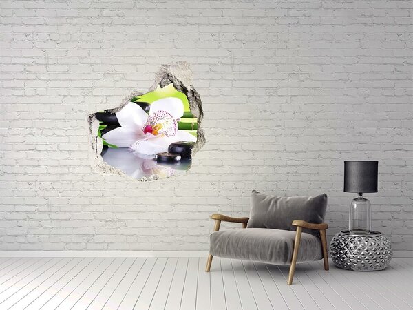 Autocolant de perete gaură 3D O oază florală de pace