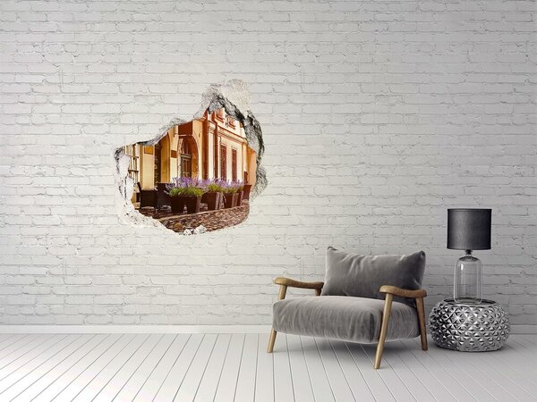 Autocolant 3D gaura cu priveliște Un colț fermecător cu lavandă