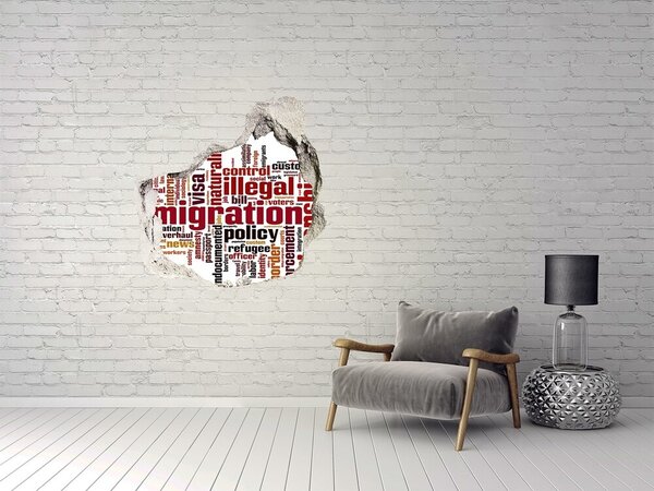Autocolant de perete gaură 3D Politica de migrație