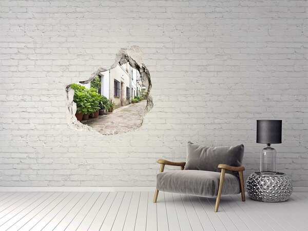 Autocolant 3D gaura cu priveliște O stradă fermecătoare cu vegetație