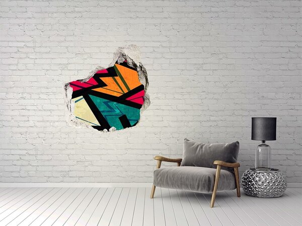 Autocolant autoadeziv gaură O pictură murală colorată într-o gaură din perete