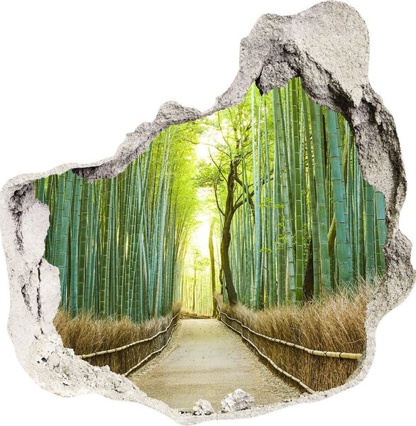 Autocolant gaură 3D pădure de bambus