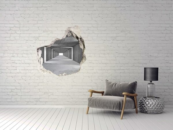 Fototapet 3D gaură în perete Coridor de beton gol