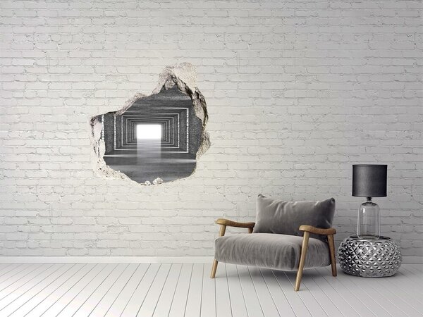 Fototapet un zid spart cu priveliște Coridor transparent din beton