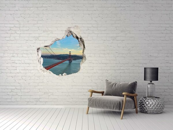 Fototapet 3D gaură în perete Podul Golden Gate din San Francisco