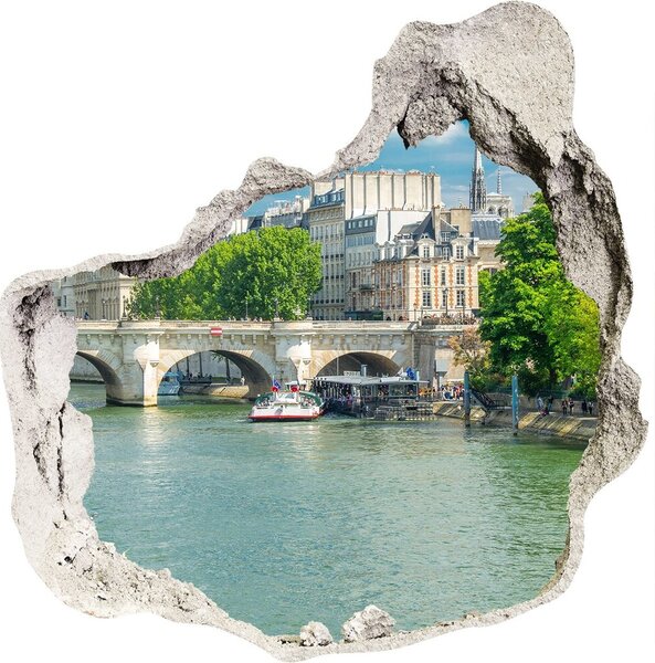 Autocolant 3D gaura cu priveliște Seine din Paris
