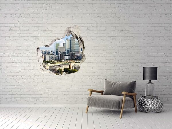 Fototapet un zid spart cu priveliște Vedere a orașului modern