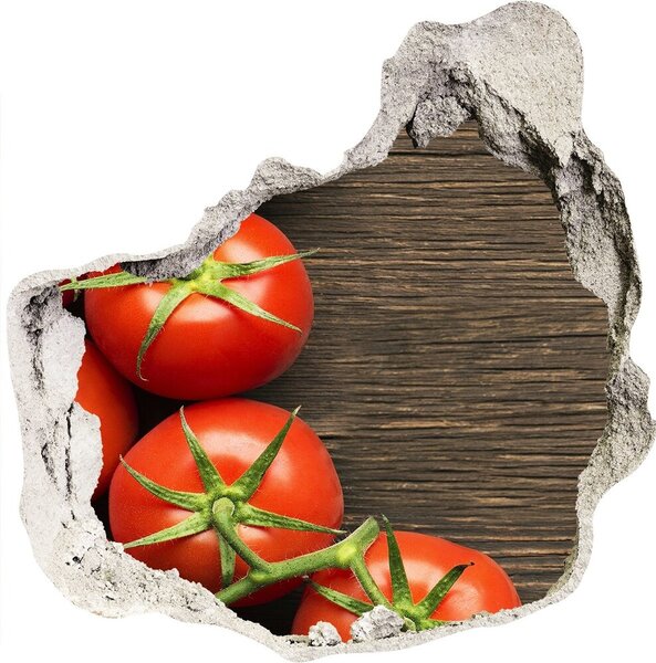 Autocolant gaură 3D Tomate pe lemn