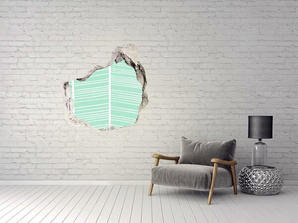 Autocolant de perete gaură 3D Perete verde în stil scandinav
