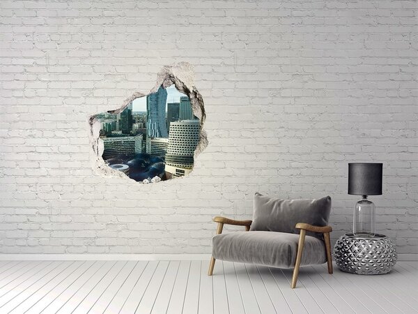 Autocolant gaură 3D Vedere a orașului modern