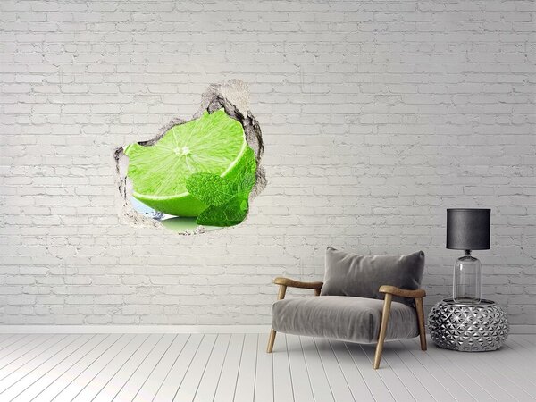 Autocolant gaură 3D Lime proaspătă cu mentă