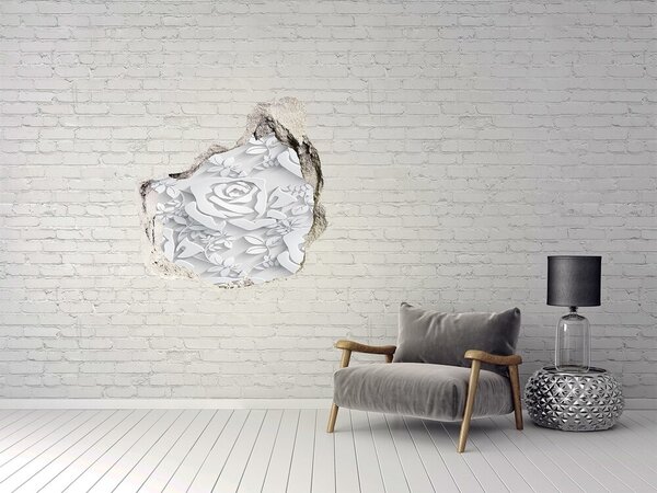 Autocolant gaură 3D Iluzie florală în beton