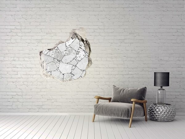 Autocolant 3D gaura cu priveliște Un perete deteriorat cu crăpături