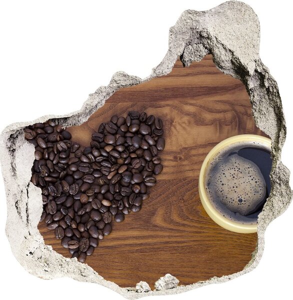 Autocolant un zid spart cu priveliște îmi place cafeaua