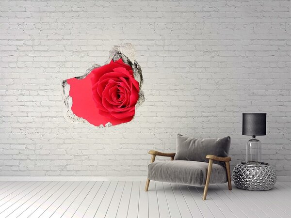 Fototapet un zid spart cu priveliște Iluzie florală în beton