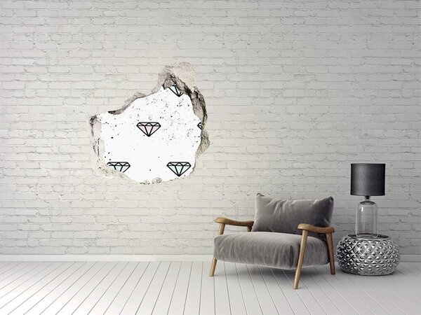 Fototapet 3D gaură în perete Zid de diamant