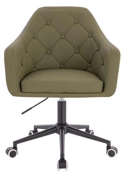 HR831K Scaun Khaki Piele Ecologica Premium Soft cu Bază Neagră