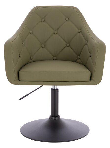 HR831N Scaun Khaki Piele Ecologica Premium Soft cu Bază Neagră