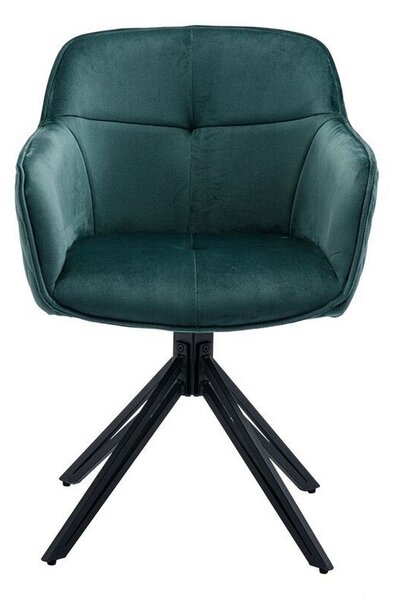 Scaun EMMA, stofa catifelata verde inchis - Bluvel 78, 59x62x82 cm