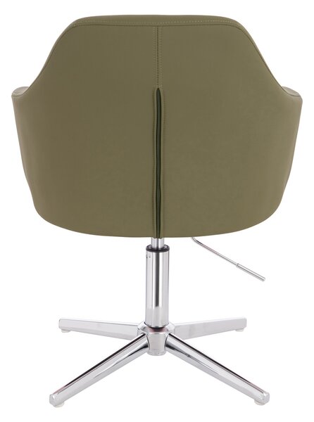 HR831CROSS Scaun Khaki Piele Ecologica Premium Soft cu Bază Cromata