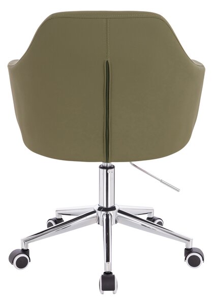 HR831K Scaun Khaki Piele Ecologica Premium Soft cu Bază Cromata
