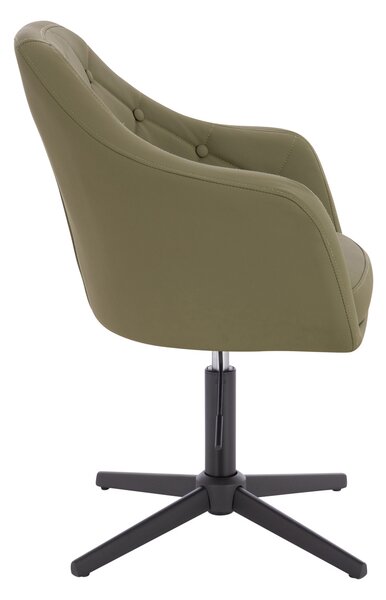 HR831CROSS Scaun Khaki Piele Ecologica Premium Soft cu Bază Neagră