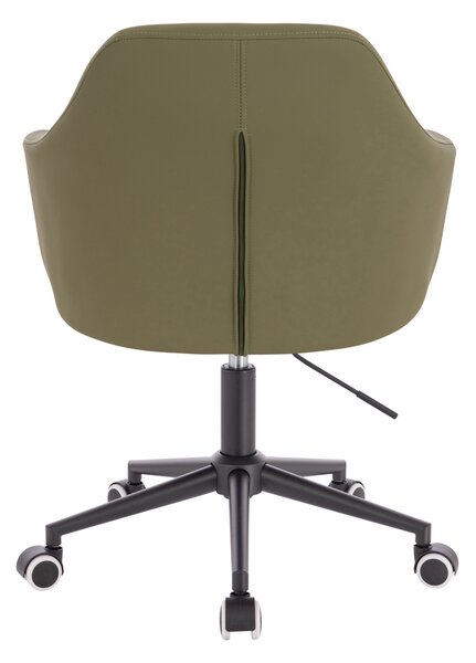 HR831K Scaun Khaki Piele Ecologica Premium Soft cu Bază Neagră