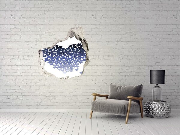 Fototapet 3D gaură în perete Fluturi în adâncurile albastre