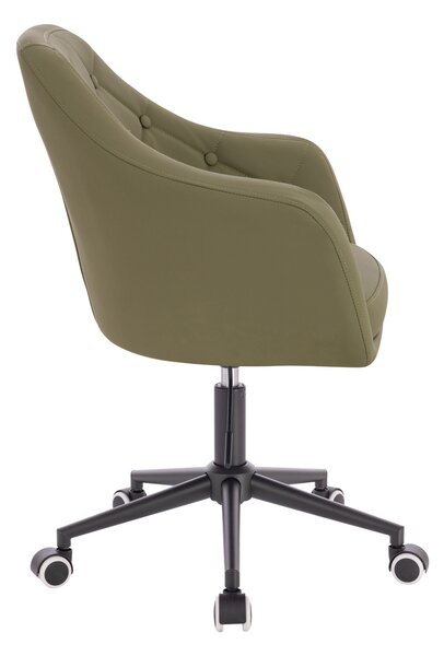 HR831K Scaun Khaki Piele Ecologica Premium Soft cu Bază Neagră