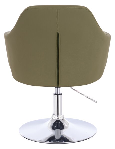 HR831N Scaun Khaki Piele Ecologica Premium Soft cu Bază Cromata