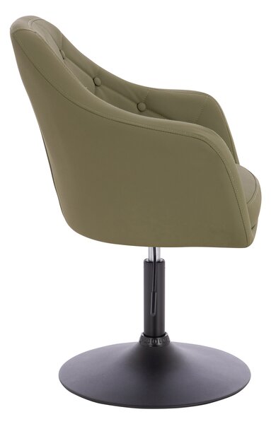 HR831N Scaun Khaki Piele Ecologica Premium Soft cu Bază Neagră