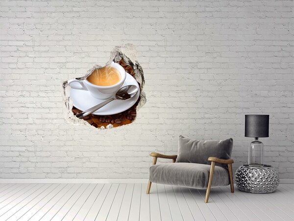 Autocolant 3D gaura cu priveliște Cafea în stil industrial