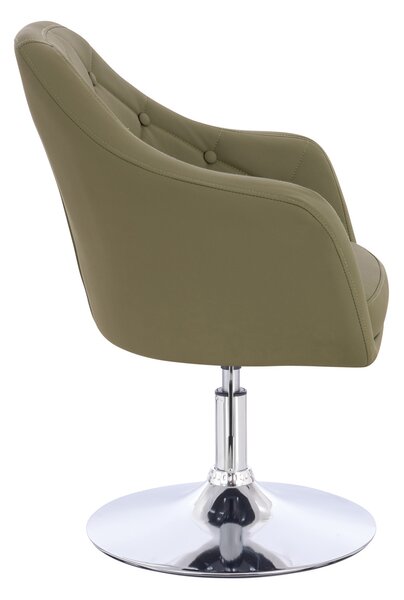 HR831N Scaun Khaki Piele Ecologica Premium Soft cu Bază Cromata