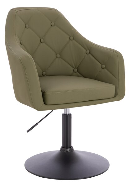 HR831N Scaun Khaki Piele Ecologica Premium Soft cu Bază Neagră
